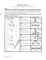 molecular geometry worksheet answer key